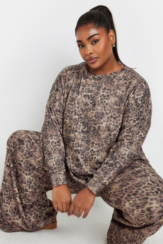 YOURS Plus Size Natural Brown Leopard Print Jumper | Yours Clothing  4