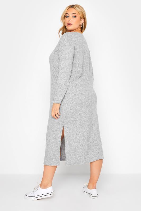 Curve Grey Knitted Jumper Dress 3