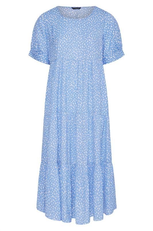 LIMITED COLLECTION Curve Blue Animal Markings Smock Tier Dress 6