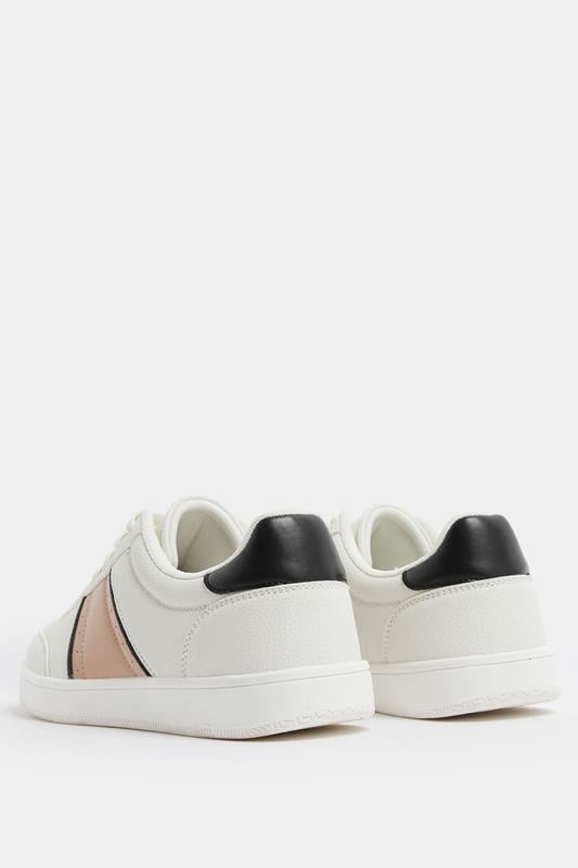 White Panelled Trainers In Extra Wide EEE Fit | Yours Clothing 4