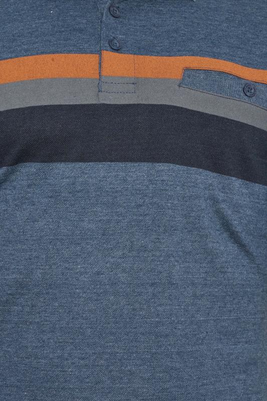 KAM Big & Tall Blue Stripe Polo Shirt | BadRhino 2