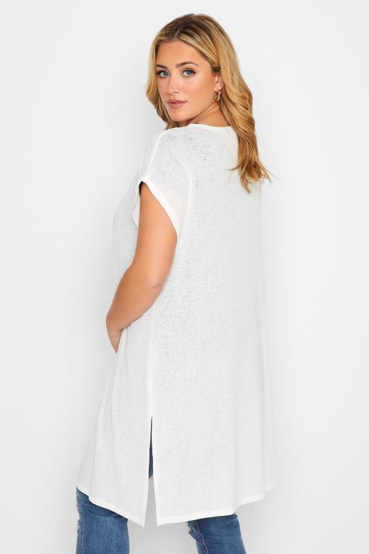 Plus Size Curve White Short Sleeve Cardigan | Yours Clothing 4