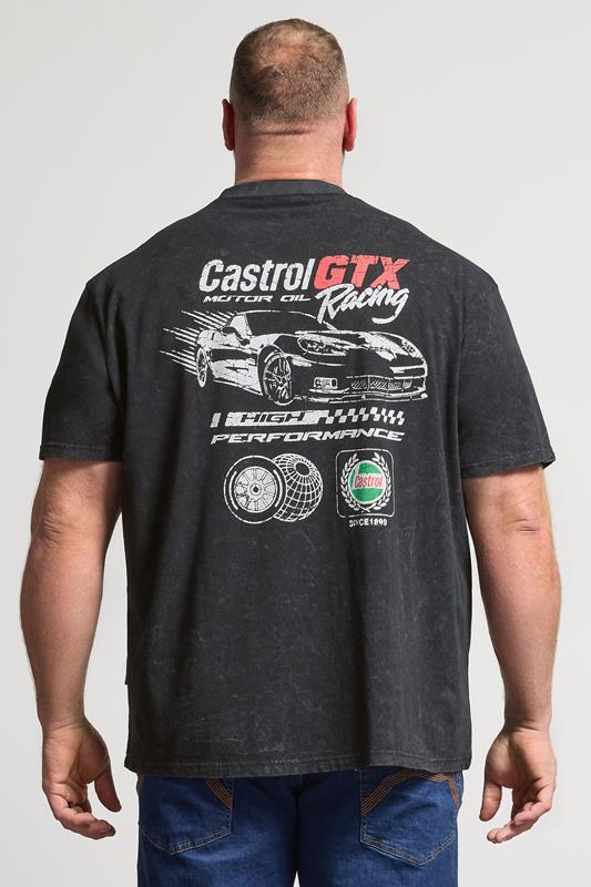 BadRhino Big & Tall Black Acid Wash 'Castrol' Graphic T-Shirt | BadRhino 2