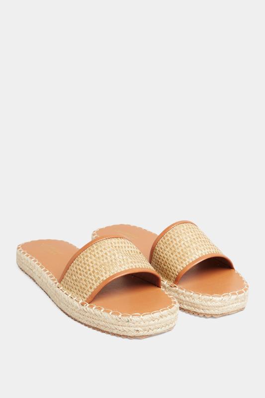 Plus Size Brown Espadrille Mules In Wide E Fit | Yours Clothing