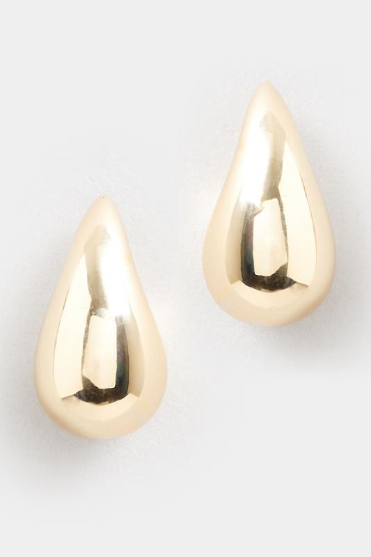 Gold Tone Teardrop Earrings | Yours Clothing 2