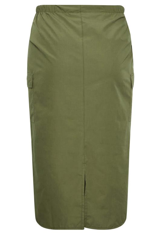 YOURS Plus Size Curve Khaki Green Cargo Skirt | Yours Clothing  6