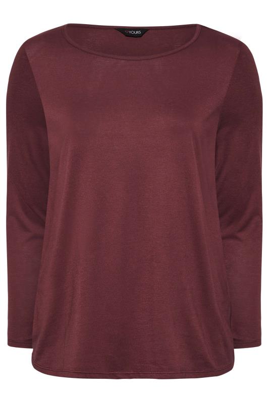 Plus Size Berry Red Long Sleeve T-Shirt | Yours Clothing 5