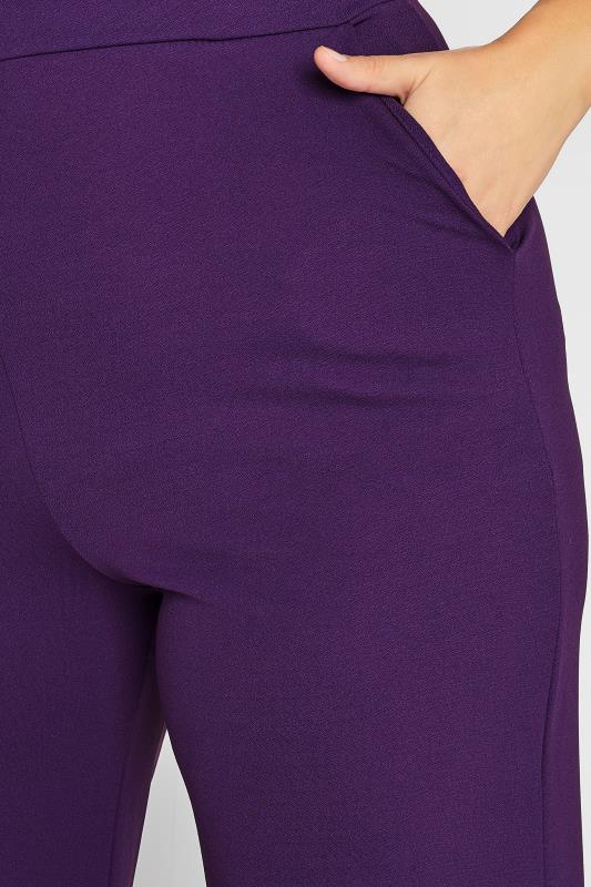 LTS Tall Women's Dark Purple Scuba Wide Leg Trousers | Long Tall Sally 3