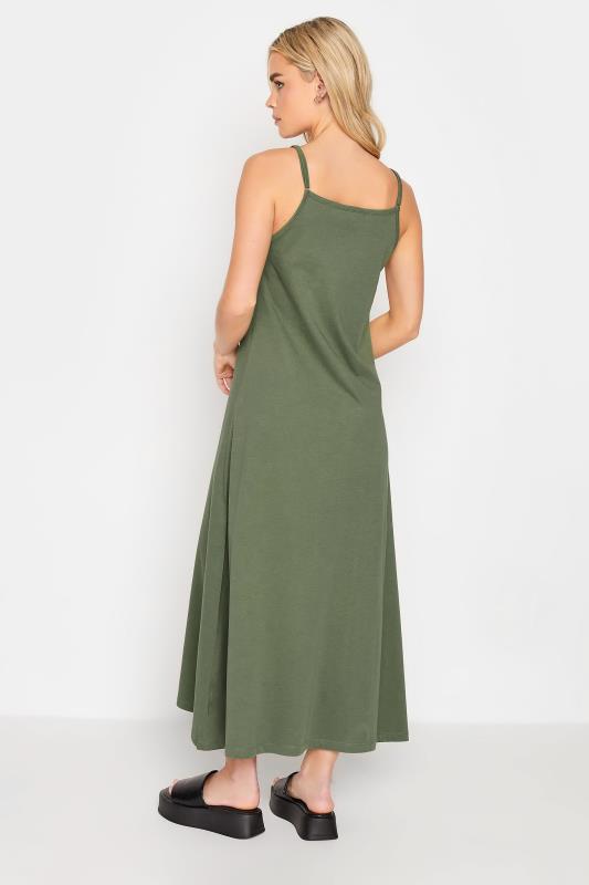 PixieGirl Khaki Green Strappy Maxi Slip Dress | PixieGirl 3
