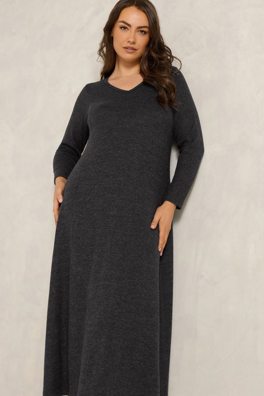 grey plus size dresses Maxi Detail: Bell Sleeve