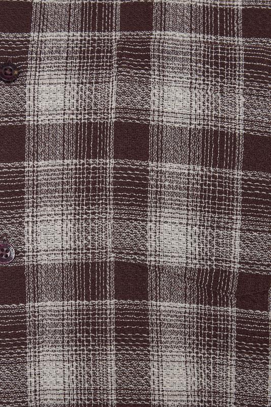 BadRhino Big & Tall Brown Check Stripe Short Sleeve Shirt | BadRhino 3