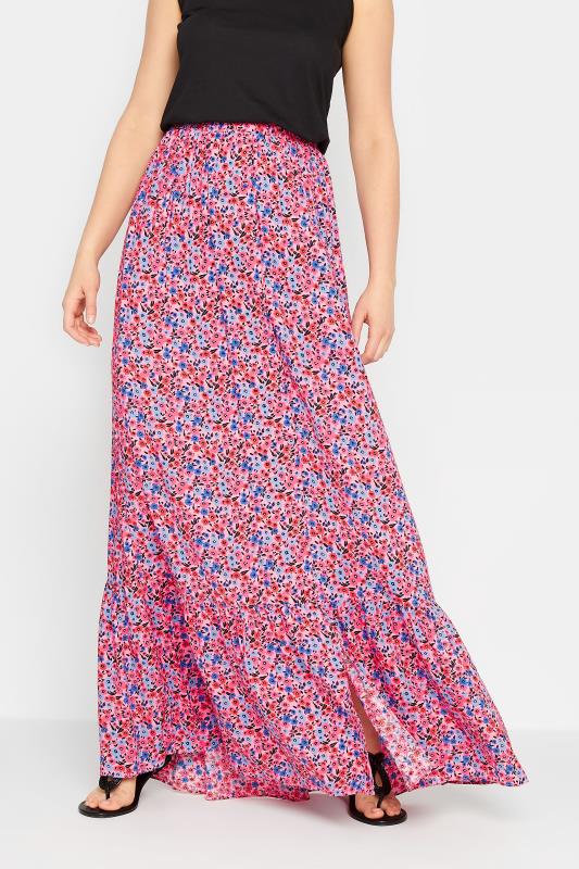  Grande Taille LTS Tall Pink Ditsy Floral Maxi Skirt