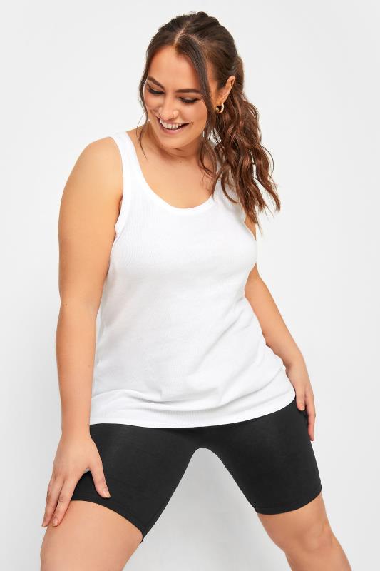 Basic Leggings Grande Taille YOURS FOR GOOD Curve Black Essential Cotton Stretch Cycling Shorts