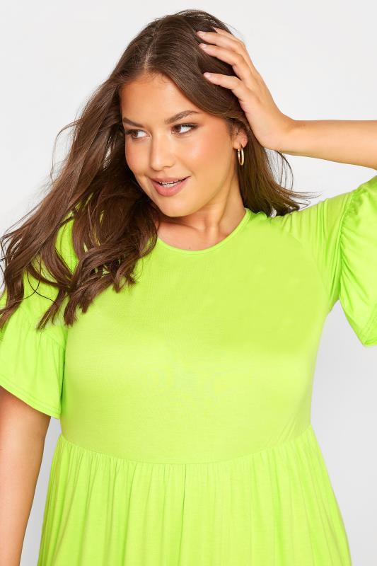 Curve Lime Green Smock Tunic Dress Size 14-40 4