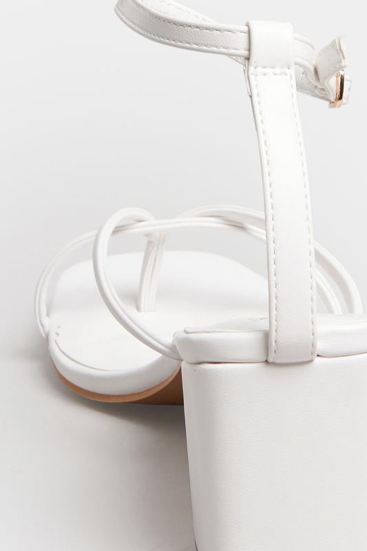 LIMITED COLLECTION White Mid Toe Post Heeled Sandals In Extra Wide EEE Fit | Yours Clothing 4