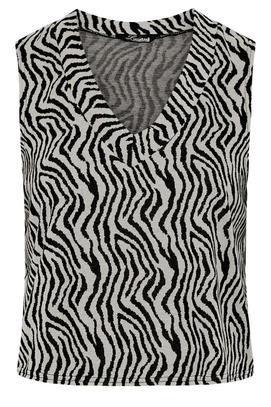 LIMITED COLLCTION Black Zebra Print Knitted Vest Top | Yours Clothing 6