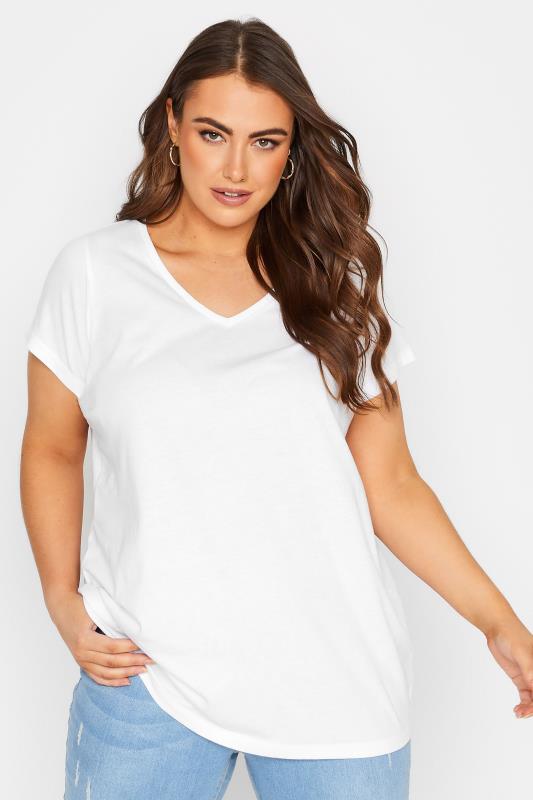 YOURS Plus Size White Basic T-Shirt  - Petite| Yours Clothing 1