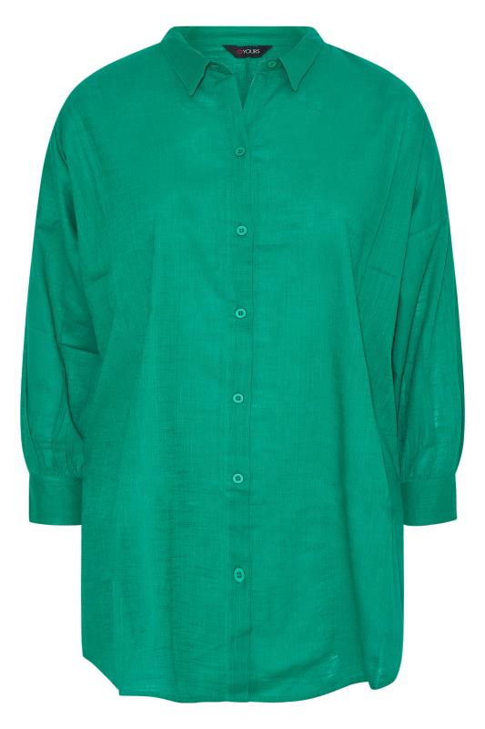 Plus Size Green Oversized Beach Shirt | Yours Clothing 6