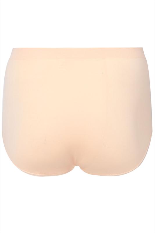 Nude Seamless Light Control High Waisted Full Briefs | Yours Clothing 4
