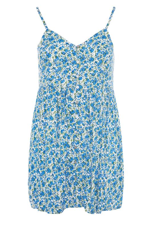 Blue Floral Peplum Cami Top | Yours Clothing 6