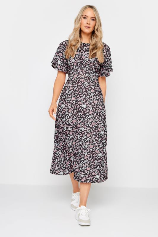  Grande Taille LTS Tall Pink Ditsy Floral Midi Dress