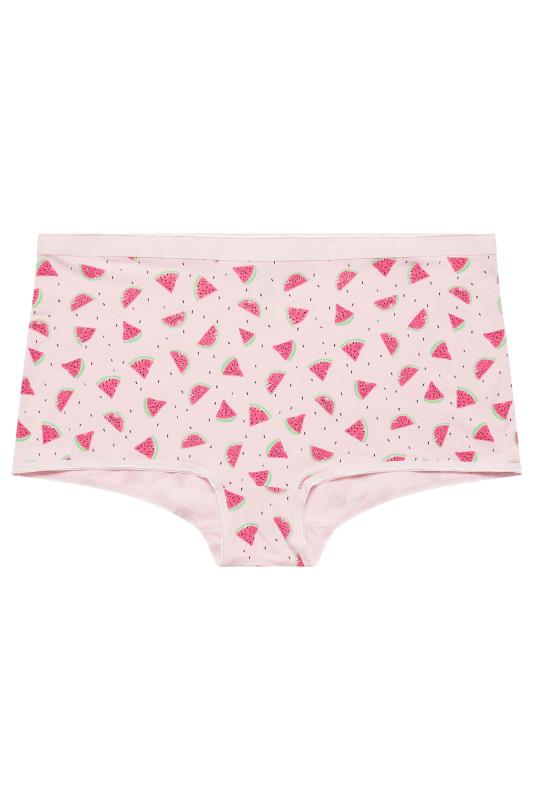 YOURS 5 PACK Curve Pink Watermelon Print High Waisted Shorts | Yours Clothing 6