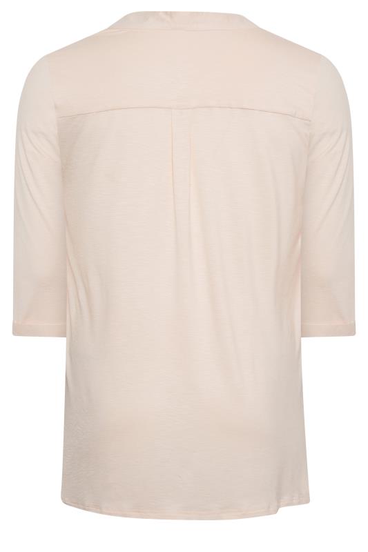 YOURS Plus Size Light Pink Half Placket Blouse | Yours Clothing  7