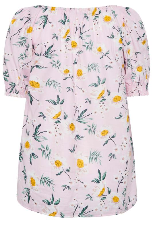 YOURS Plus Size Pink Floral Print Gypsy Top | Yours Clothing 7
