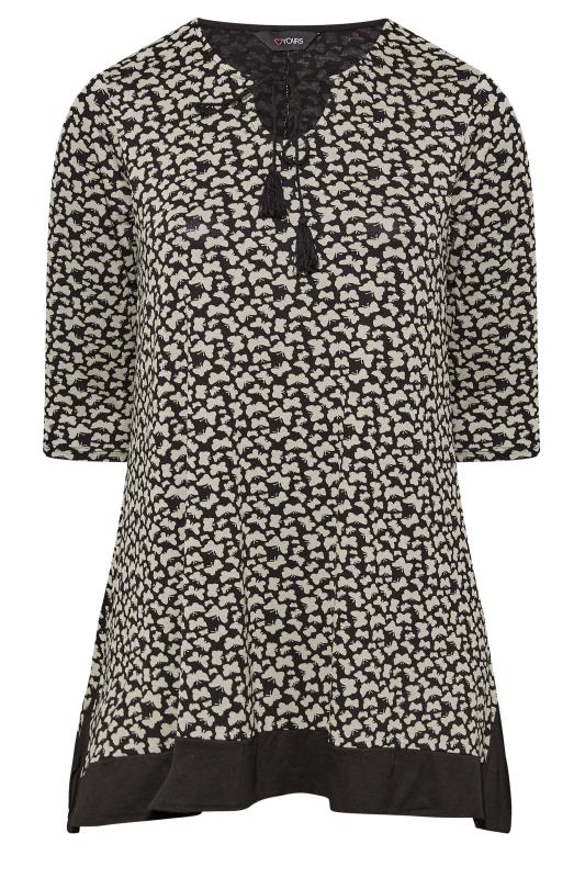 Plus Size Black Butterfly Print Tunic Top | Yours Clothing 6