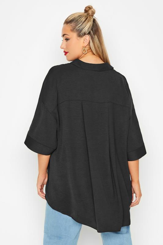 LIMITED COLLECTION Plus Size Black Pleated Front Top | Yours Clothing  4