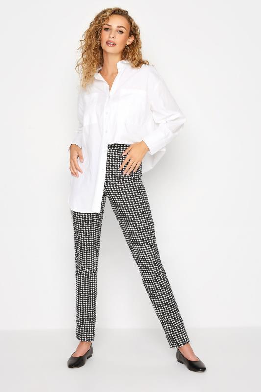 LTS Tall Black Dogtooth Check Trousers 2