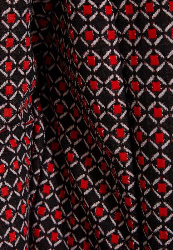 Plus Size Black & Red Geometric Print Longline Blazer | Yours Clothing 5