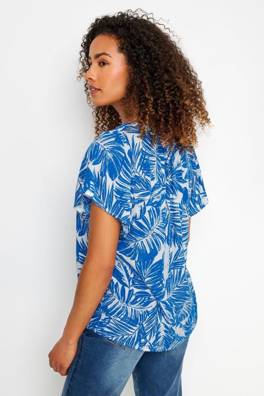 M&Co Blue & White Leaf Print Top | M&Co 3