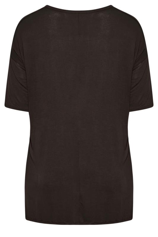 Curve Chocolate Brown Oversized T-Shirt 6