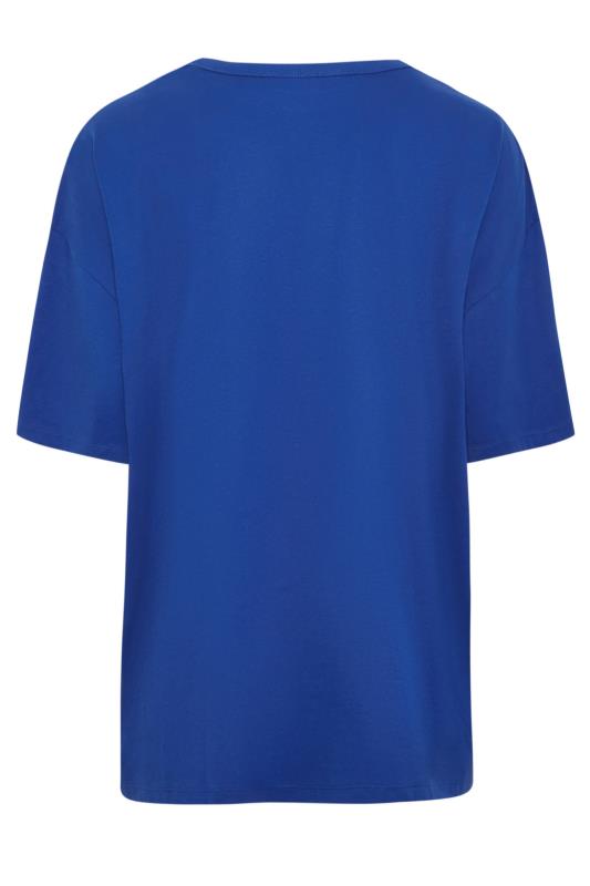 YOURS Plus Size Cobalt Blue Oversized Boxy T-Shirt | Yours Clothing 7