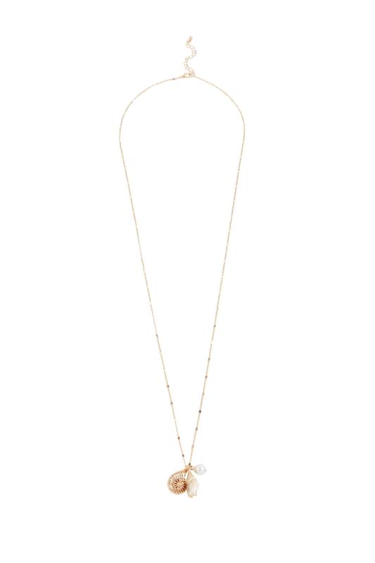 Gold Shell Charm Long Necklace 4