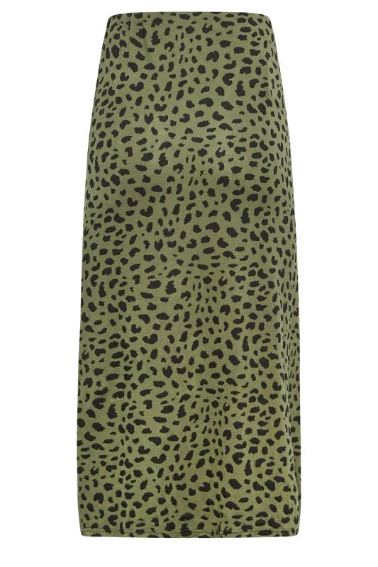 LTS Tall Women's Khaki Green Dalmatian Print Midi Skirt | Long Tall Sally 5