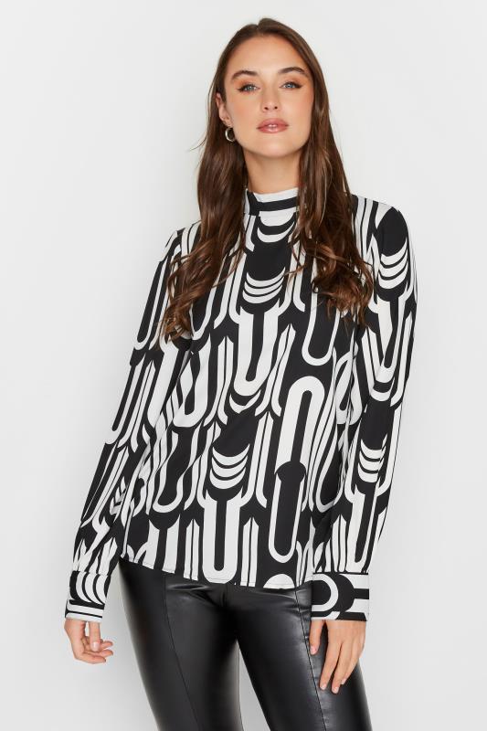 Tall  LTS Tall Black & White Abstract Print Blouse
