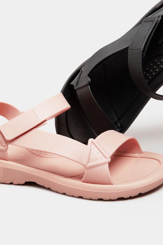 LIMITED COLLECTION Black Velcro Strap Sandals In Wide EE Fit_E.jpg