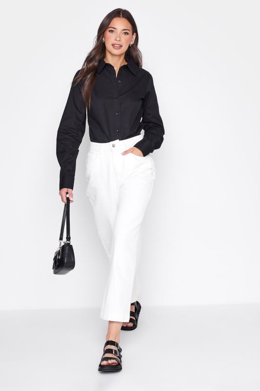 LTS Tall Women's Black Fitted Cotton Shirt | Long Tall Sally 2