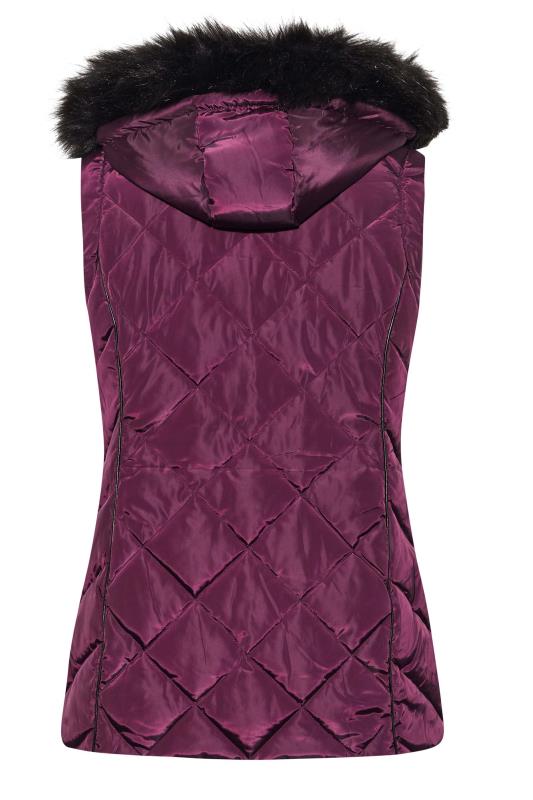 Plus Size Purple Diamond Quilted Gilet | Yours Clothing 7