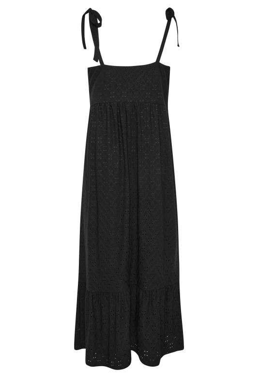 YOURS Curve Plus Size Black Broderie Anglaise Maxi Dress | Yours Clothing  7