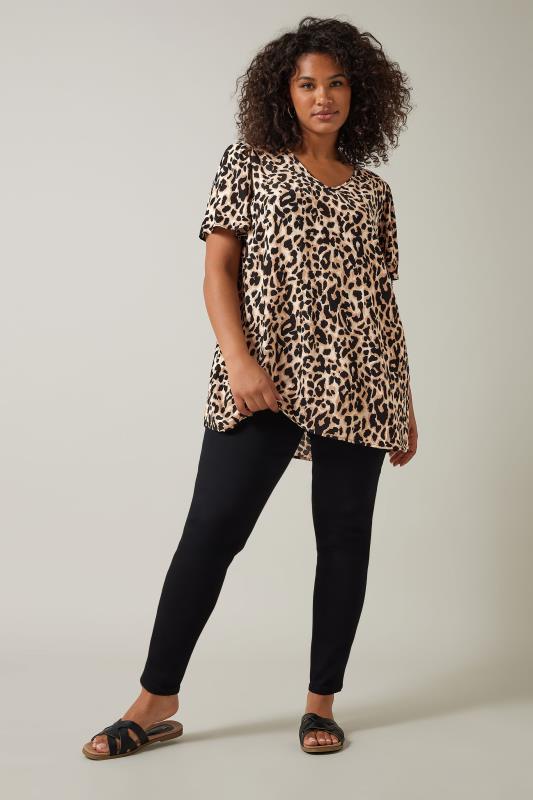 EVANS Plus Size Black Leopard Print Top | Evans  2