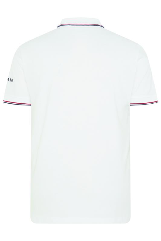BadRhino Big & Tall White England Embroided Polo Shirt | BadRhino 6