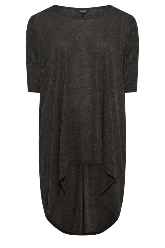 YOURS Plus Size Charcoal Grey Dipped Hem Tunic Top | Yours Clothing 6