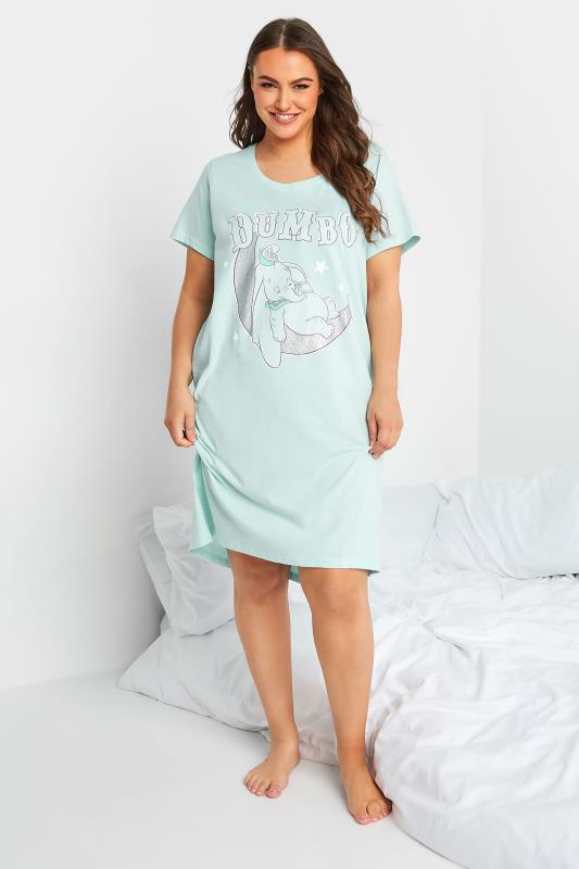 DISNEY Plus Size Blue Dumbo Snoozing Nightdress | Yours Clothing 2