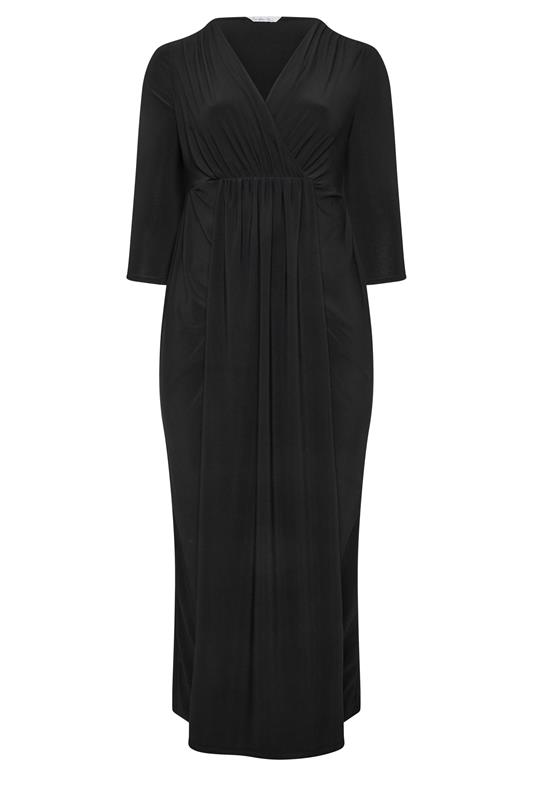 YOURS LONDON Plus Size Black Maxi Wrap Dress | Yours Clothing 5