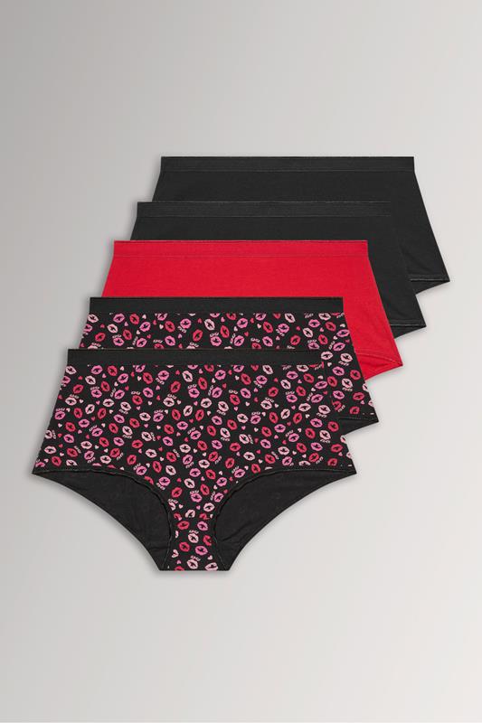  YOURS 5 PACK Curve Rode maxislips met zoenprint