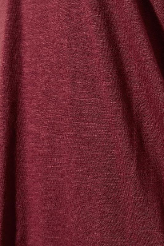 LTS Tall Dark Red V-Neck Long Sleeve Cotton T-Shirt 4