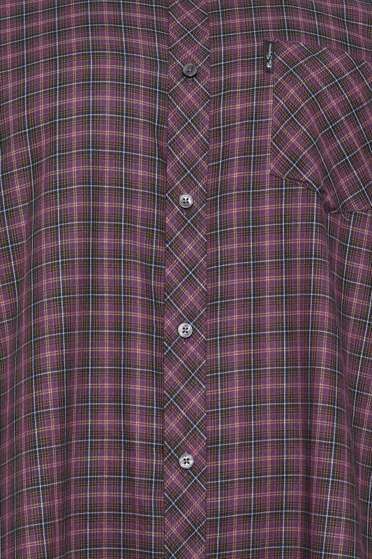 BEN SHERMAN Red Tartan Check Print Long Sleeve Shirt | BadRhino 4